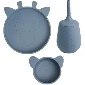 Nuuroo Dian Silicone Dinner Set 3-Pack - Blue - ONE SIZE