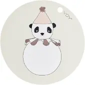 OYOY Panda Pompom pöytätabletti Ø39 cm Offwhite