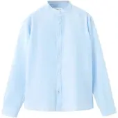 Mango Linen-Blend Shirt - Blue - 140