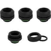 Corsair Hydro X Series XF Hardline 12mm Fitting Four Pack - Black -putkiliitinsarja, 4 kpl, musta