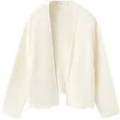 Mango Openwork Knit Cardigan - Cream - 9-10