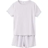 Mango Short Ribbed Pyjama - Purple - 11-12
