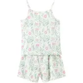 Mango Floral Print Short Pyjama Set - Cream - 11-12