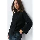Gina Tricot Knitted Button Cardigan - Black - S