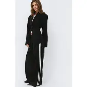 Gina Tricot Sporty Wide Trousers - Black - XS