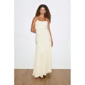 Gina Tricot Embroidery Dropped Waist Dress - Cream - 34