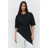 Gina Tricot Asymmetric Top - Black - XS