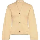 Gina Tricot Knitted Cotton Cardigan - Beige - M