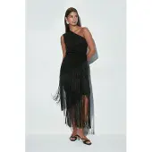 Gina Tricot  - Fringe skirt - Hameet - Musta - XS - Naiset