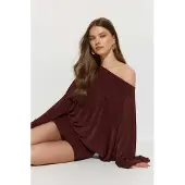 Gina Tricot Slouchy Mini Dress - Brown - L