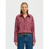 Selected Slfbea Oversize Ls Shirt B - Burgundy - 38