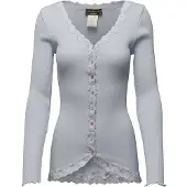 Rosemunde Rwbabette Silk Ls V-Neck Lace Cardi - Grey - XS