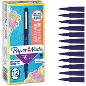 Paper Mate Flair felt tip pen M Navy Blue 12-Tuck