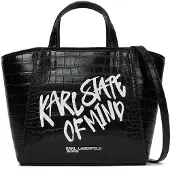 Karl lagerfeld JEANS Käsilaukku musta / valkoinen