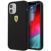 Ferrari FESSIHCP12SBK iPhone 12 mini 5.4 musta/musta kovakuori On Track Silicone