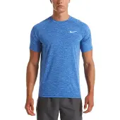 Nike SWIM Heather Short Sleeve Hydroguard - Blue - S