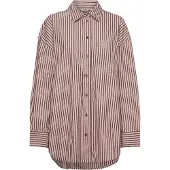 Monki Oversized Long-Sleeved Cotton Shirt - Burgundy - XXS/XS