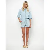 Dante6 -Zofia Embellished Denim Shirt - Blue - 40