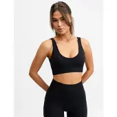 Drop of Mindfulness Seamless Deep V Urheilurintaliivit Musta