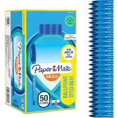 Papermate InkJoy 100, Klipsi, Kuulakärkikynä, Sininen, 50 kpl, Keskikokoinen (S0957130)
