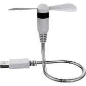 RealPower 335265, Kotitaloustuuletin lavoilla, Valkoinen, Taulukko, 13000 RPM, Hopea, USB