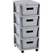 Curver Infinity 4 x 10l ja 4 lipastolaatikkoa säilytysvaunuihin