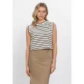 ROUGE EDIT Rousarah S/L O-Neck Tee - Cream - S