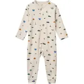 Liewood Birk Printed Pyjamas Jumpsuit - Cream - 62/68