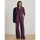 Ralph Lauren Relaxed Fit Foulard-Print Crepe Shirt - Burgundy - S
