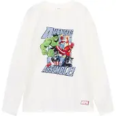 Mango Superhero Cotton Marvel T-Shirt - White - 9-10