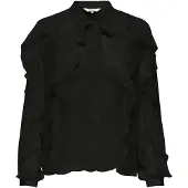 ONLY Onltaryn Ls Romantic Ruffle Blouse Wvn - Black - XS