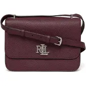 Ralph Lauren Crosshatch Leather Medium Sophee Bag - Burgundy - ONE SIZE