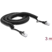 DeLOCK 91236, 3 m, Cat5e, U/UTP (UTP), RJ-50, RJ-50, Musta