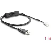 DeLOCK 91233, 1 m, USB A, Molex (3-pin), 5 V