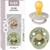 BIBS Studio Colour Bumblebee 2-pack Pyöreitä Lateksituttia Mushroom Mix Mushroom Mix 18+ Months Latex Harmaa 18+ kuukautta Pojat, Tytöt