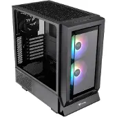 Thermaltake Ceres 350 MX -miditornikotelo ikkunalla ja RGB-valaistuksella, snow black