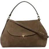 Totême T-Lock Suede Shoulder Bag - Brown - ONE SIZE