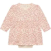 Minymo Body Dress Ls Aop Rib - Cream - 62