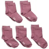 Minymo Ankle Sock -Solid (5-Pack) - Purple - 15-18
