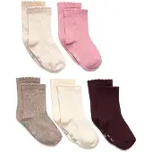 Minymo Sukat - 5 kpl - Wild Rose/Violetti/Valkoinen M. Pisteet - - 35/38 - Sukat