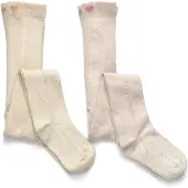 Minymo Stocking W.pointelle (2-Pack) - Beige - 92\98