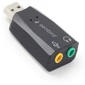 Gembird SC-USB2.0-01, USB 2.0, 2 x 3.5mm, Musta