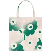 Marimekko - Pieni Unikko Ostoskassi 42x43 cm Valkoinen/Roosa/Vihreä