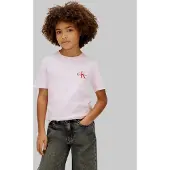 Calvin Klein Chest Monologo Ss T-Shirt - Pink - 140