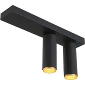 Loom Design LED-kattokohdevalo X-Beam, 2-lamppuinen, musta himmennettävä, Musta, Olohuone/ruokailutila, Alumiini, Moderni