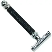 Parker Shaving Parker 26C -Black & Chrome Handle Open Comb 3 Piece Saf