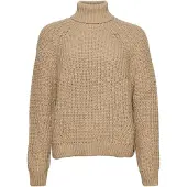Superdry for woman. W6110397A Loose-Fit Knit Sweater with Turtleneck beige (L), Brown, Casual, Acrylic, Long sleeve