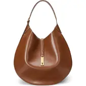 Ralph Lauren for woman. 428867518009 Brown leather large Polo ID shoulder bag (OSFA), Casual