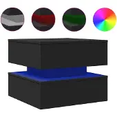 vidaXL Sohvapöytä LED-valoilla musta 50x50x40 cm