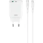 XO CE30 pikalaturi 30W – USB-C PD / USB-seinälaturi Lightning-kaapelilla